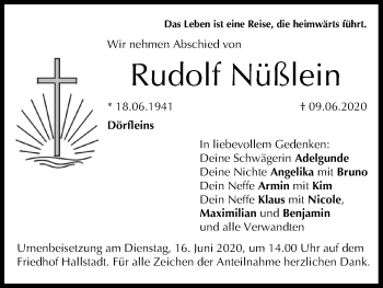 Anzeige von Rudolf Nüßlein von MGO