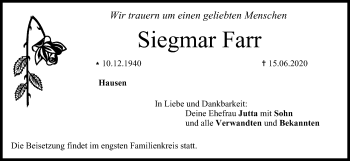 Anzeige von Siegmar Farr von MGO