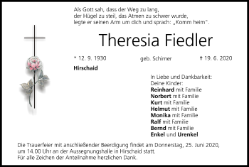 Anzeige von Theresia Fiedler von MGO
