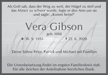 Anzeige von Vera Gibson von MGO