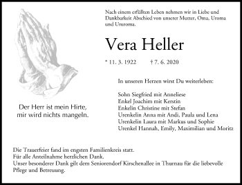 Anzeige von Vera Heller von MGO
