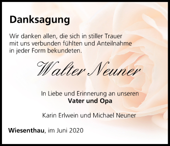Anzeige von Walter Neuner von MGO