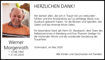 Anzeige von Werner Morgenroth von MGO