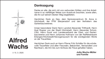 Anzeige von Alfred Wachs von MGO