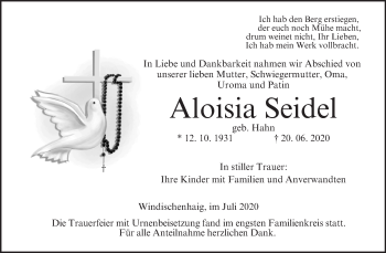 Anzeige von Aloisia Seidel von MGO