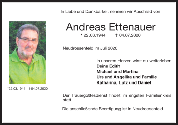 Anzeige von Andreas Ettenauer von MGO