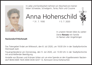 Anzeige von Anna Hohenschild von MGO