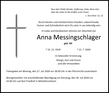 Anzeige von Anna Messingschlager von MGO