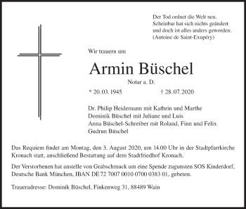 Anzeige von Armin Büschel von MGO