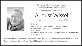 Anzeige von August Wissel von MGO