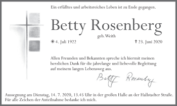 Anzeige von Betty Rosenberg von MGO