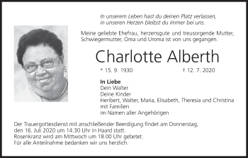 Anzeige von Charlotte Alberth von MGO
