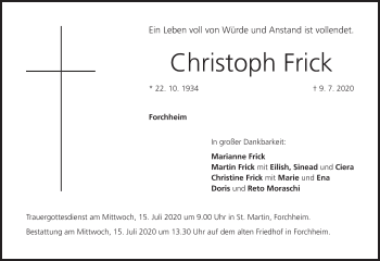 Anzeige von Christoph Frick von MGO
