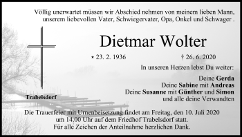 Anzeige von Dietmar Wolter von MGO