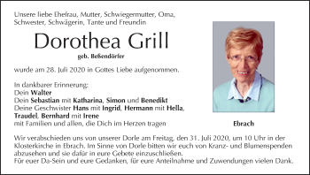 Anzeige von Dorothea Grill von MGO
