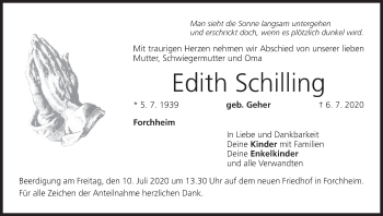 Anzeige von Edith Schilling von MGO