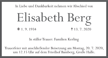 Anzeige von Elisabeth Berg von MGO