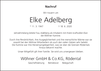 Anzeige von Elke Adelberg von MGO