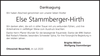 Anzeige von Else Stammberger-Hirth von MGO