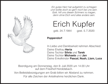 Anzeige von Erich Kupfer von MGO