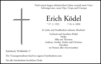 Anzeige von Erich Ködel von MGO