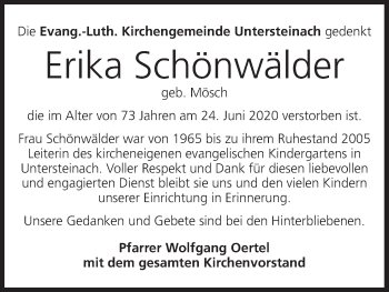 Anzeige von Erika Schönwälder von MGO