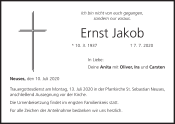 Anzeige von Ernst Jakob von MGO