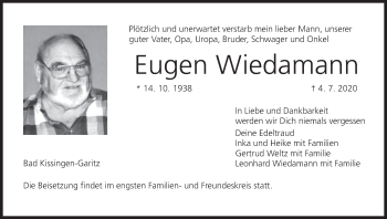 Anzeige von Eugen Wiedamann von MGO