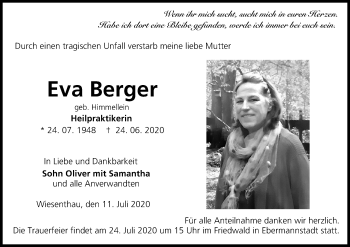 Anzeige von Eva Berger von MGO
