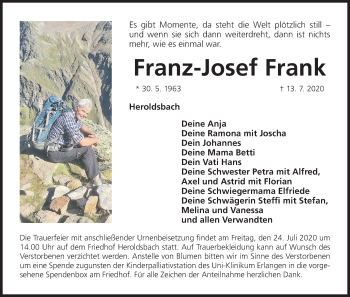 Anzeige von Franz-Josef Frank von MGO