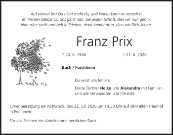 Anzeige von Franz Prix von MGO