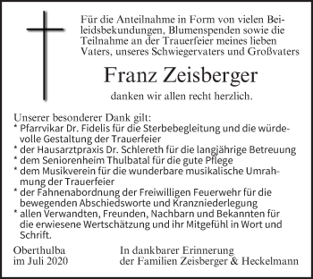 Anzeige von Franz Zeisberger von MGO