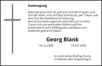 Anzeige von Georg Blank von MGO