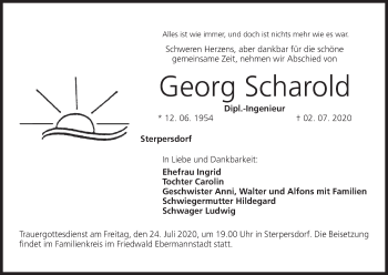 Anzeige von Georg Scharold von MGO