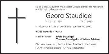 Anzeige von Georg Staudigel von MGO