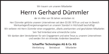 Anzeige von Gerhard Dümmler von MGO