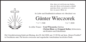 Anzeige von Günter Wieczorek von MGO