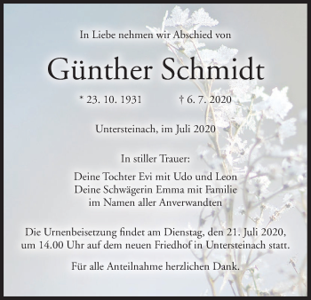 Anzeige von Günther Schmidt von MGO