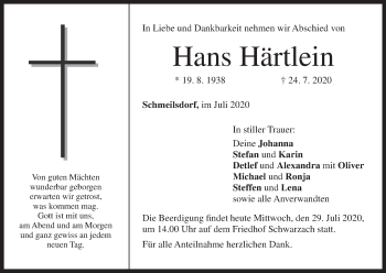 Anzeige von Hans Härtlein von MGO