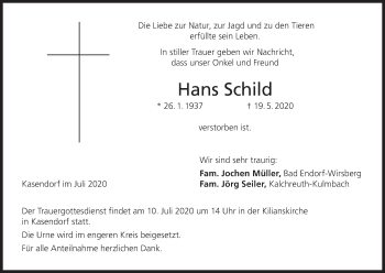 Anzeige von Hans Schild von MGO