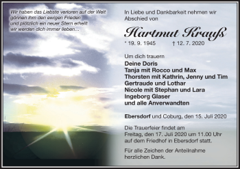 Anzeige von Hartmut Krauß von MGO