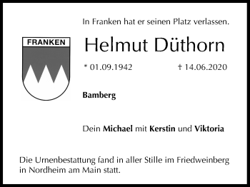 Anzeige von Helmut Düthorn von MGO