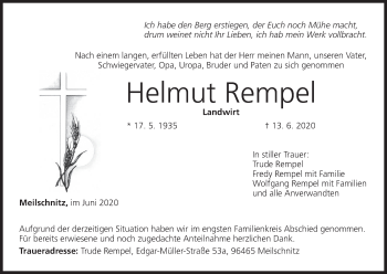 Anzeige von Helmut Rempel von MGO