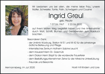Anzeige von Ingrid Greul von MGO
