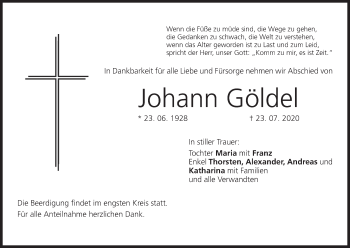Anzeige von Johann Göldel von MGO