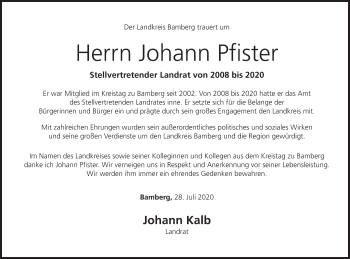 Anzeige von Johann Pfister von MGO