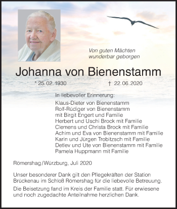 Anzeige von Johanna von Bienenstamm von MGO
