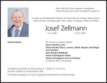Anzeige von Josef Zellmann von MGO