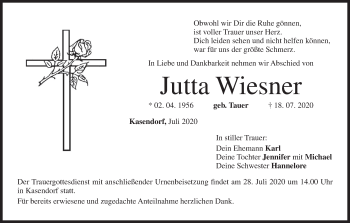 Anzeige von Jutta Wiesner von MGO