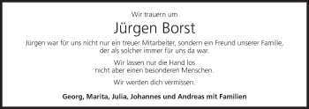 Anzeige von Jürgen Borst von MGO